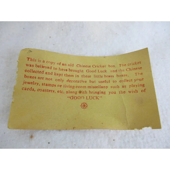 Cricket Box Good Luck‎ Trinkets Jewels Secrets Crickets Brass Keepsake box - Picture 7 of 9